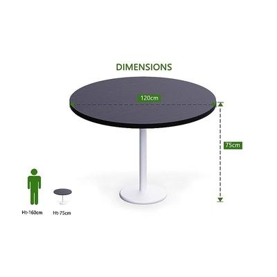 Rodo 500E Black Round Table with white round base - 120cm - Image 4