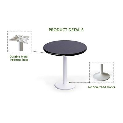 Rodo 500E Black Round Table with white round base - 80cm - Image 2