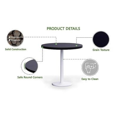 Rodo 500E Black Round Table with white round base - 80cm - Image 3