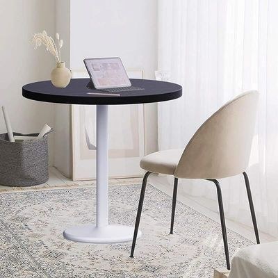 Rodo 500E Black Round Table with white round base - 80cm - Image 5