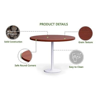 Rodo 500E Apple Cherry Round Table with white round base - 100cm - Image 3
