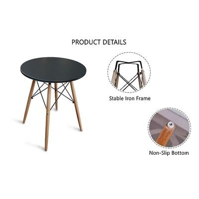 TJ HYT08 60DIA 60cm Round Pantry Table with Quad wooden Leg base - Black - Image 3