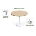 Rodo 500E Oak Round Table with white round base - 100cm