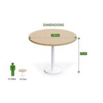 Rodo 500E Oak Round Table with white round base - 100cm