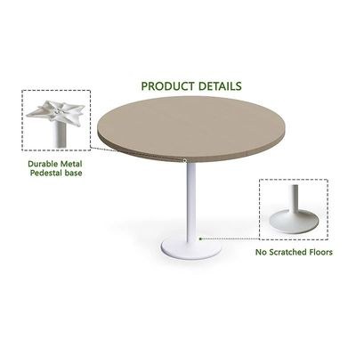 Rodo 500E Linen Round Table with white round base - 120cm - Image 2