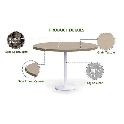 Rodo 500E Linen Round Table with white round base - 120cm - Image 3