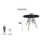 Mahmayi TJ HYB01 60DIA Wooden Coffee Table Black (60cm Diameter)