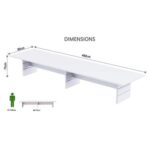 Zelda Conference Table | Office Conference cum Meeting Table, White_480cm
