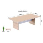Zelda Conference Table | Office Conference cum Meeting Table, Oak_240cm