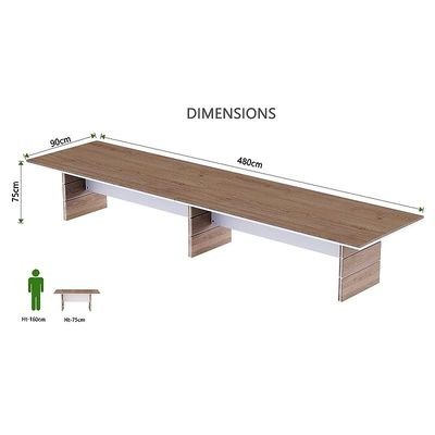 Zelda Conference Table Truffle Brown Davos Oak | Office Conference cum Meeting Table_480cm - Image 4
