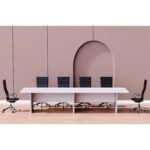 Zelda Conference Table | Office Conference cum Meeting Table, White_360cm