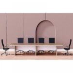 Zelda Conference Table Truffle Brown Davos Oak | Office Conference cum Meeting Table_360cm