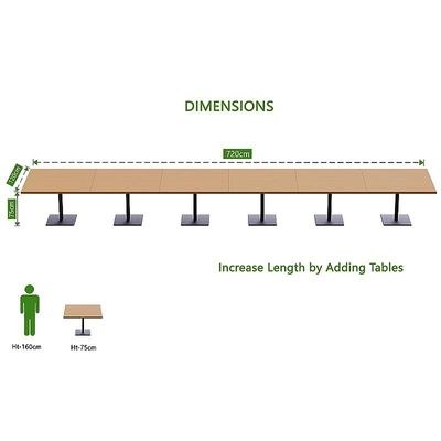 Ristoran 500X500E-720 24 seater Square Base Cafe-Dining-Meeting Table Light Walnut - Image 4