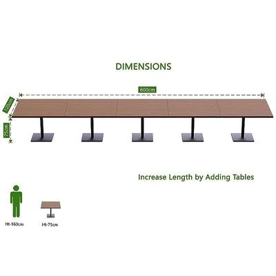 Ristoran 500X500E-600 20 seater Square Base Cafe-Dining-Meeting Table Dark Walnut - Image 4