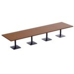 Ristoran 500X500E-480 16 seater Square Base Cafe-Dining-Meeting Table Dark Walnut