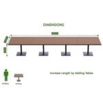 Ristoran 500X500E-480 16 seater Square Base Cafe-Dining-Meeting Table Dark Walnut