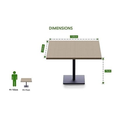 Ristoran 500X500E-120 4 seater Square Base Cafe-Dining-Meeting Table Linen - Image 4