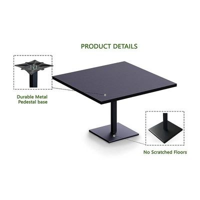 Ristoran 500X500E-840 28 seater Square Base Cafe-Dining-Meeting Table Black - Image 2