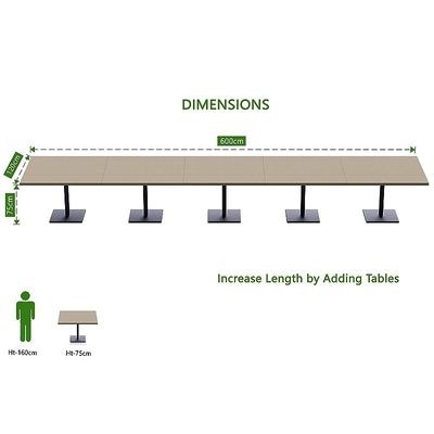 Ristoran 500X500E-600 20 seater Square Base Cafe-Dining-Meeting Table Linen - Image 4
