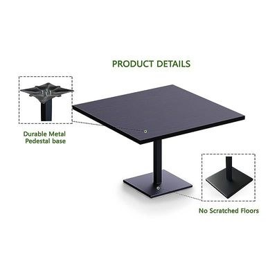 Ristoran 500X500E-360 12 seater Square Base Cafe-Dining-Meeting Table Black - Image 2
