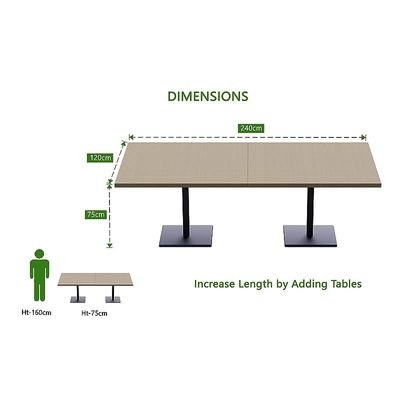 Ristoran 500X500E-240 8 seater Square Base Cafe-Dining-Meeting Table Linen - Image 4