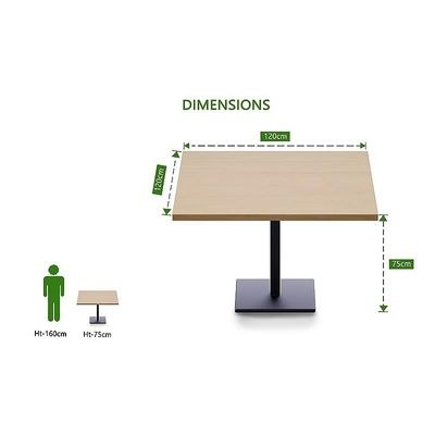 Ristoran 500X500E-120 4 seater Square Base Cafe-Dining-Meeting Table Oak - Image 2