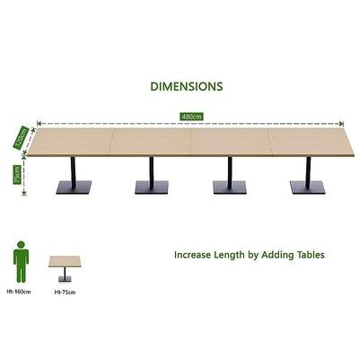 Ristoran 500X500E-480 16 seater Square Base Cafe-Dining-Meeting Table Oak - Image 4