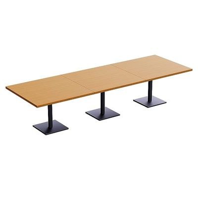 Ristoran 500X500E-360 12 seater Square Base Cafe-Dining-Meeting Table Light Walnut