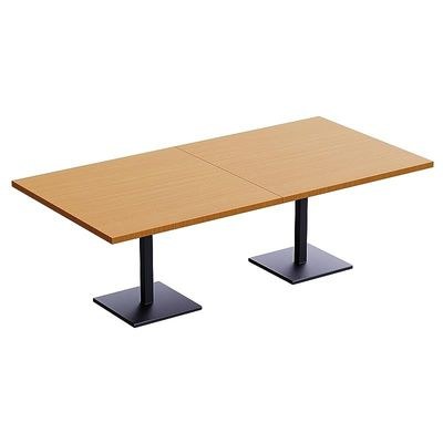 Ristoran 500X500E-240 8 seater Square Base Cafe-Dining-Meeting Table Light Walnut