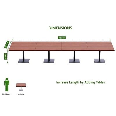 Ristoran 500X500E-480 16 seater Square Base Cafe-Dining-Meeting Table Apple cherry - Image 4