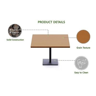 Ristoran 500X500E-480 16 seater Square Base Cafe-Dining-Meeting Table Light Walnut - Image 3