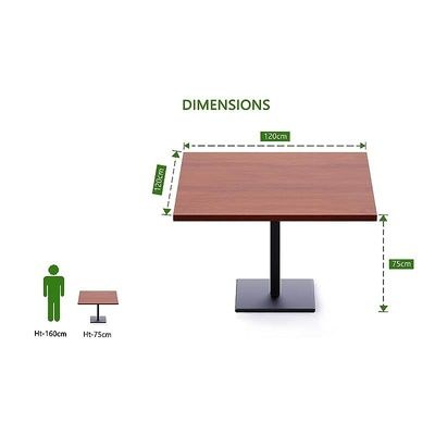 Ristoran 500X500E-120 4 seater Square Base Cafe-Dining-Meeting Table Apple cherry - Image 4