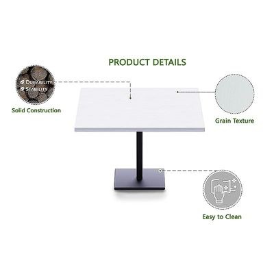 Ristoran 500X500E-120 4 seater Square Base Cafe-Dining-Meeting Table White - Image 3