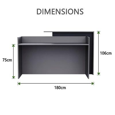 Zelda 26R001 Modern Reception Desk| Reception Counter | 180cm_Dust Grey - Image 3