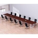 Mahmayi Vorm 136-48 Modern Conference-Meeting Table for Office, Home, & Restaurant - Loop Legs, Wire Management, Versatile, Easy Assembly, Enhances Wellness & Collaboration(12 Seater, Apple Cherry)
