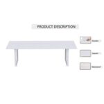 Mahmayi Meeting Table, Vorm 136-18, Smooth & Durable Top Conference Table with Wire Management & Metal Legs for Home Office - 4 Seater, Loop Leg (White)