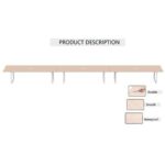 Mahmayi Vorm 136-72 Modern Conference-Meeting Table for Office, Home, & Restaurant - Loop Legs, Wire Management, Versatile Design, Easy Assembly, Enhances Wellness & Collaboration(18 Seater, Oak)