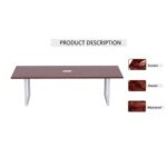 Mahmayi Meeting Table, Vorm 136-18, Smooth & Durable Top Conference Table with Wire Management & Metal Legs for Home Office - 4 Seater, Loop Leg (Apple Cherry)