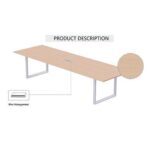 Mahmayi Vorm 136-24 Modern Conference-Meeting Table for Office, Home, & Restaurant - Loop Legs, Wire Management, Versatile Design, Easy Assembly, Enhances Wellness & Collaboration(6 Seater, Oak)