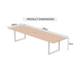 Mahmayi Vorm 136-24 Modern Conference-Meeting Table for Office, Home, & Restaurant - Loop Legs, Wire Management, Versatile Design, Easy Assembly, Enhances Wellness & Collaboration(6 Seater, Oak)