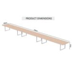 Mahmayi Vorm 136-72 Modern Conference-Meeting Table for Office, Home, & Restaurant - Loop Legs, Wire Management, Versatile Design, Easy Assembly, Enhances Wellness & Collaboration(18 Seater, Oak)