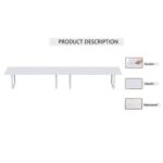 Mahmayi Vorm 136-36 Modern Conference-Meeting Table for Office, Home, & Restaurant - Loop Legs, Wire Management, Versatile Design, Easy Assembly, Enhances Wellness & Collaboration(8 Seater, White)
