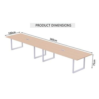 Mahmayi Vorm 136-36 Modern Conference-Meeting Table for Office, Home, & Restaurant - Loop Legs, Wire Management, Versatile Design, Easy Assembly, Enhances Wellness & Collaboration(8 Seater, Oak) - Image 3
