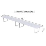 Mahmayi Vorm 136-48 Modern Conference-Meeting Table for Office, Home, & Restaurant - Loop Legs, Wire Management, Versatile Design, Easy Assembly, Enhances Wellness & Collaboration(12 Seater, White)
