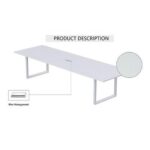 Mahmayi Vorm 136-24 Modern Conference-Meeting Table for Office, Home, & Restaurant - Loop Legs, Wire Management, Versatile Design, Easy Assembly, Enhances Wellness & Collaboration(6 Seater, White)