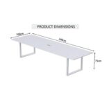 Mahmayi Vorm 136-24 Modern Conference-Meeting Table for Office, Home, & Restaurant - Loop Legs, Wire Management, Versatile Design, Easy Assembly, Enhances Wellness & Collaboration(6 Seater, White)
