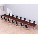 Mahmayi Vorm 136-60 Modern Conference-Meeting Table for Office, Home, & Restaurant - Loop Legs, Wire Management, Versatile, Easy Assembly, Enhances Wellness & Collaboration(14 Seater, Apple Cherry)