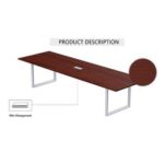 Mahmayi Vorm 136-24 Modern Conference-Meeting Table for Office, Home, & Restaurant - Loop Legs, Wire Management, Versatile, Easy Assembly, Enhances Wellness & Collaboration(6 Seater, Apple Cherry)