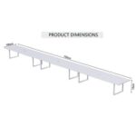 Mahmayi Vorm 136-72 Modern Conference-Meeting Table for Office, Home, & Restaurant - Loop Legs, Wire Management, Versatile Design, Easy Assembly, Enhances Wellness & Collaboration(18 Seater, White)