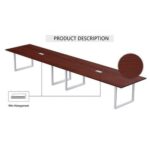 Mahmayi Vorm 136-36 Modern Conference-Meeting Table for Office, Home, & Restaurant - Loop Legs, Wire Management, Versatile, Easy Assembly, Enhances Wellness & Collaboration(8 Seater, Apple Cherry)